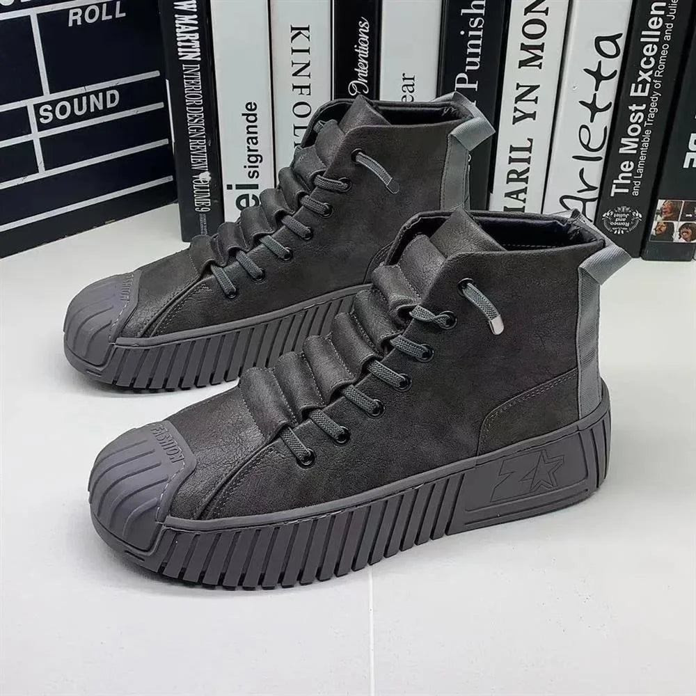 Autumn and Winter Men Boots Increased Boots Lace-up Casual Shoes Board Shoes High Quality Outdoor Boot British Style New