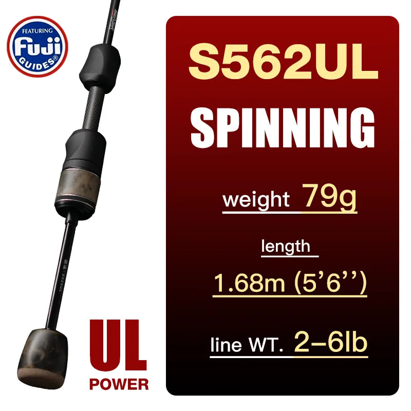 SEASIR Stream Solid Wood Fishing Rod FUJI A+O Guide Rings UL1.57M-1.98M 86G  Ultralight BFS TORAY 40T Carbon Fishing Rods