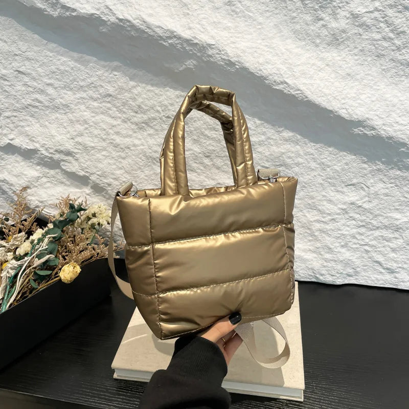 Women Bags Woman Puffy Lightweight Handbag LargeCapacity Quilted Shoulder Bag Adjustable Strap Puffer Tote Handbag Shopping Bag