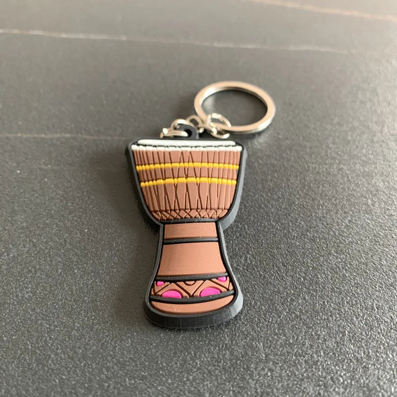 New Musical Instrument Silicone Guitar Pvc Soft Keychain Cartoon Small Gift Pendant K5156