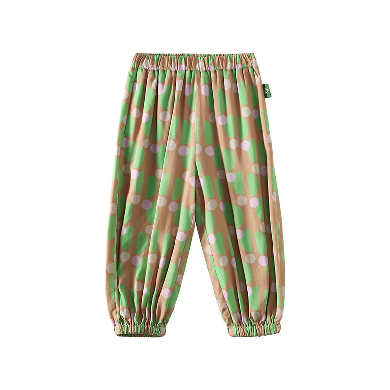 Amila Baby Pant 2026 Summer New Casual Fashionable Comfortable Breathable Fully Printed Contrasting Color Binding Feet Clothing