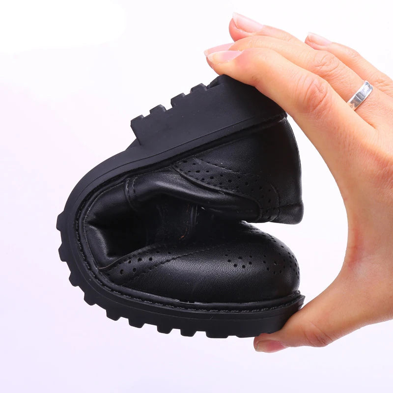 EOFK Boy Girl Derby Comfort Oxfords Dress Leather Shoes Spring Autumn Children School Uniform Classic Perfomance Loafers