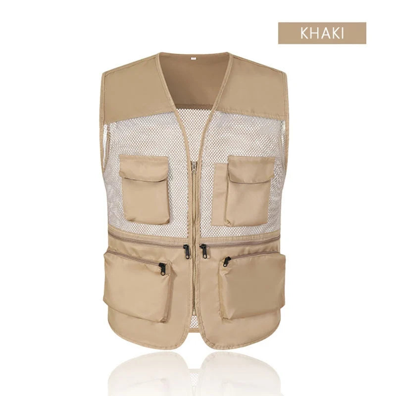Outdoor Fishing Vest Fish Vest Quick Dry Hunting Vest Fishing Travel Vest Breathable L-3XL Multi-Pocket Mesh Jackets