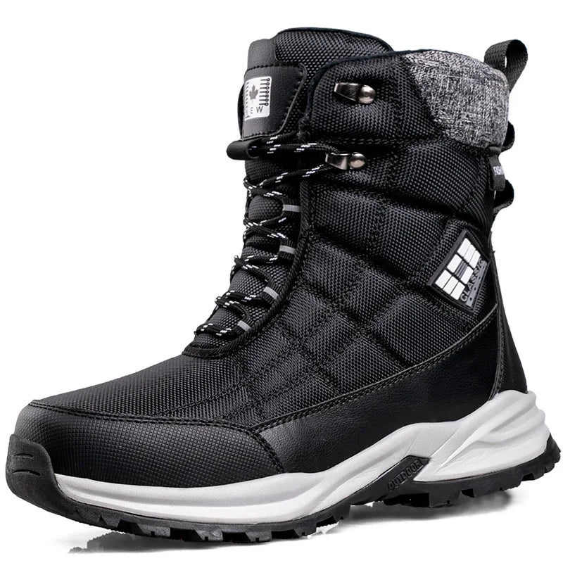 Men Snow Boots Winter Fashion Outdoor Mens Shoes High-top Hiking Ankle Boots Men Waterproof Fishing Boots Snow Plush Male Shoes