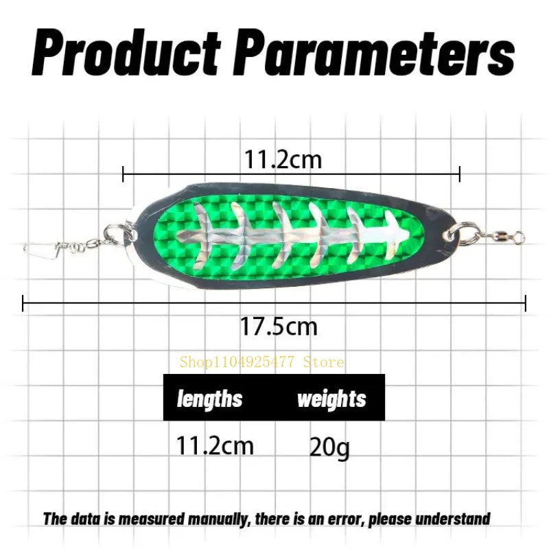 Trolling Fishing 4.5in112mm20g Diving Board Salmon Fishing Tackle Flasher Bait Lure Flasher Swim Bait Wobble Rotating Metal Tool