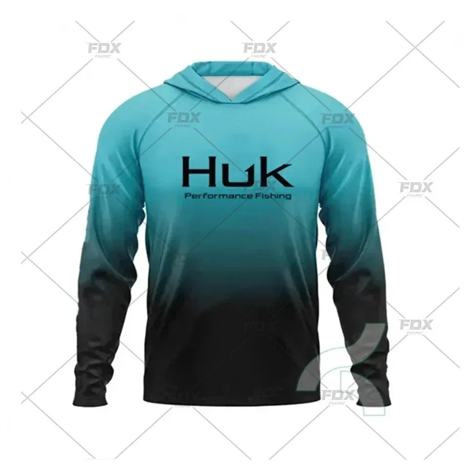 New Fishing Hoodie Huk Men Clothes Summer Breathable Long Sleeve Fishing Shirt Sun Protection Camouflage Fishing Shirts Tops