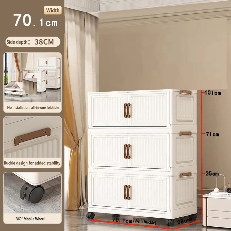 Home Bathroom Vanity Drawer Storage Cabinet Sundries Organizer for Bedroom Kitchen - Compact Utilitarian Furniture