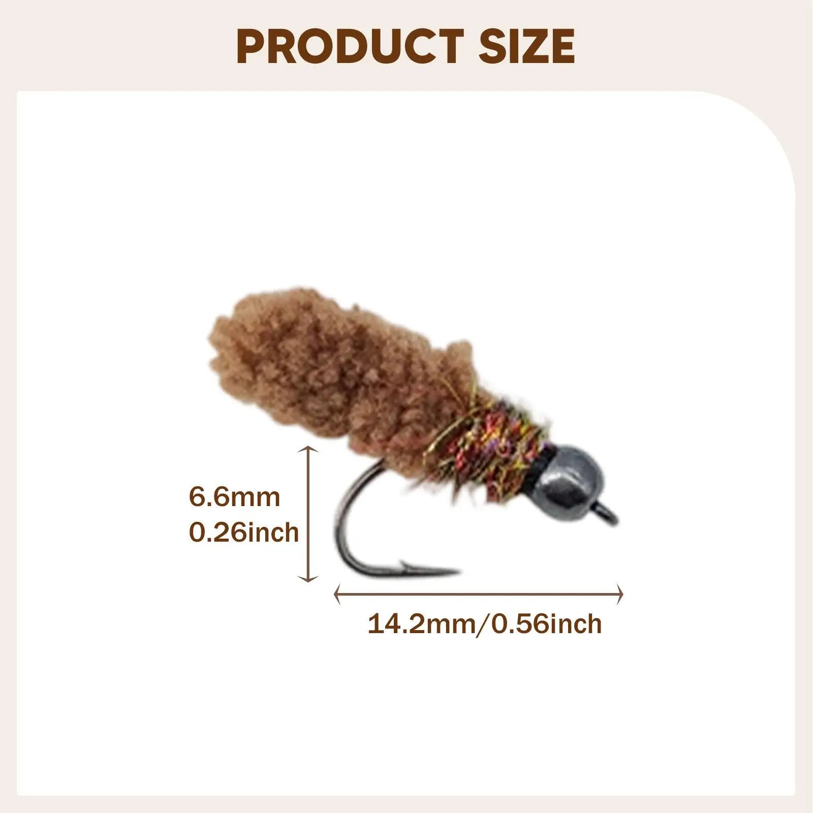 6 Pieces Fly Fishing Lures Artificial Baits Copperhead Freshwater Saltwater Nymphs for Panfish Salmon Bluegill Fishing Tackle
