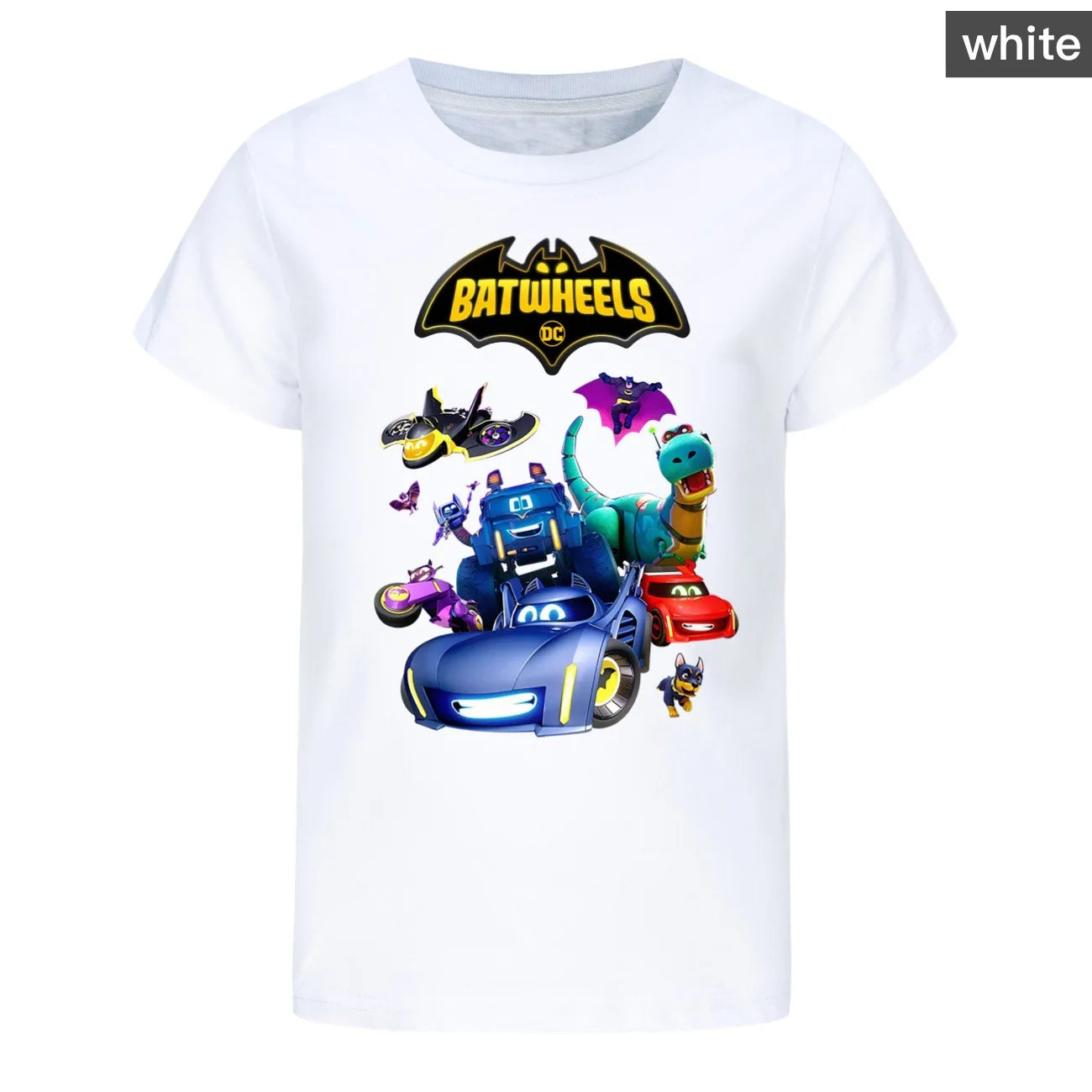 Funny Batwheels Short Sleeve Kids Clothing T-Shirts Summer Children Tops Cartoon Casual Tees Cotton Boys Girls Clothes3057
