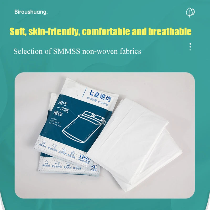 Portable Disposable Sleeping Bags for Travel Single/Dual Use Travel Essentials Lightweight Disposables for Convenient Hiking Cam