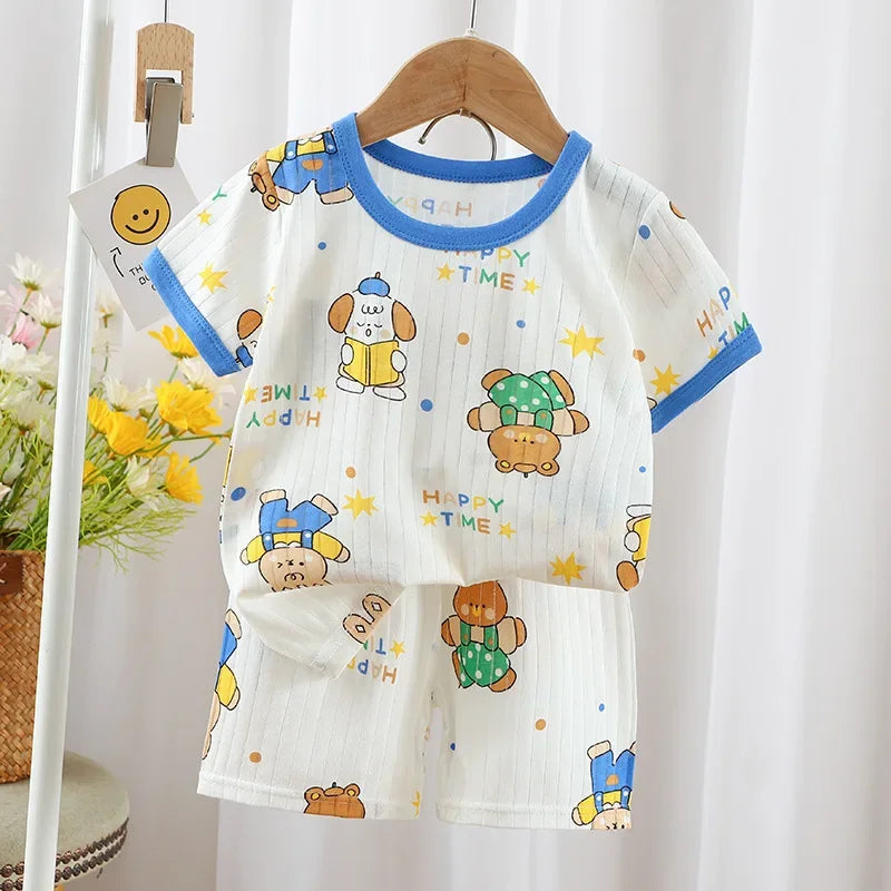 Kids Clothes New Summer Children's Clothing Children's Short-sleeved Shorts Suits Boys Girls Baby T-shirts Boys and Girls Cotton