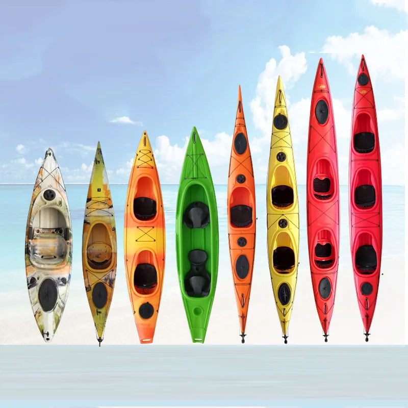Single Double Triple Kayak Plastic Paddle Boat Canoe Ocean Boat Fishing Recreational Boat Club