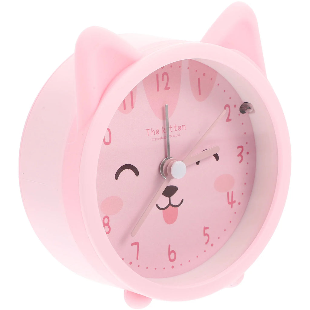 Cute Cartoon Cat Alarm Clock Silicone Night Light Silent Table Clock Kids Bedroom Desktop Decorative Home Accessory Gift Ear