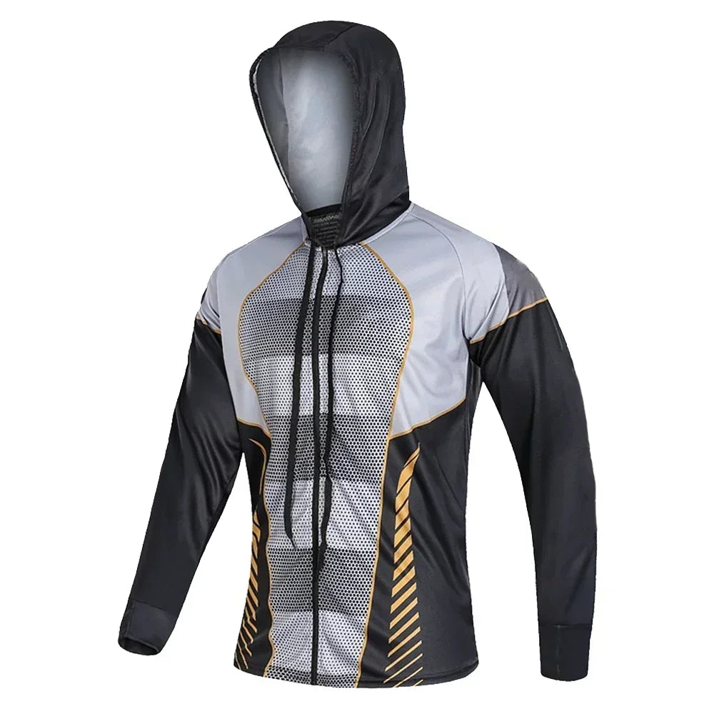 Fishing Clothing Hooded Summer Sun Protection Long Sleeve Fishing Jerseys Breathable Professional Men Fishing Shirt