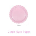 Solid color party supplies tableware paper plates cups napkins tablecloths suitable for birthday party guests banquet baby showe