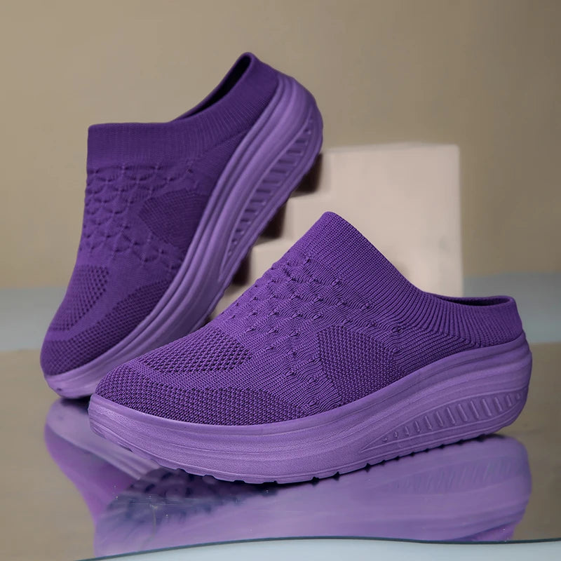 Womens Walking Loafers New Fashion Breathable Casual Slippers Sports Fitness Shoes Light Flat Shoes  Outdoor Non-Slip Women Shoe