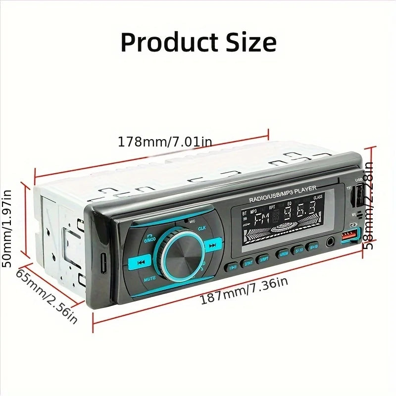 [Car Stereo with Voice Control] Single DIN Car Stereo | Voice Control, FM Radio, MP3 Player, USB & AUX Port, Audio Recording