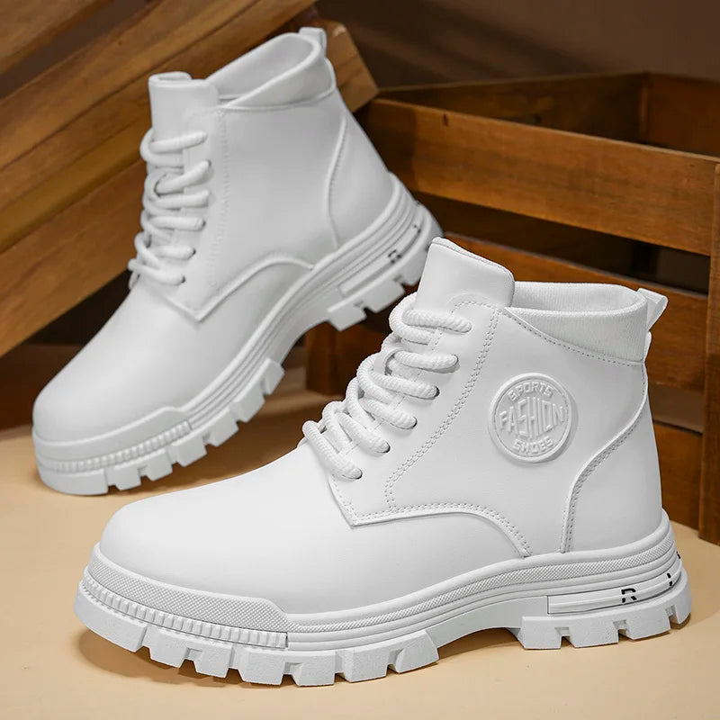 High-top men's versatile and comfortable hiking boots, outdoor fashion trendy thick-soled casual sports shoes