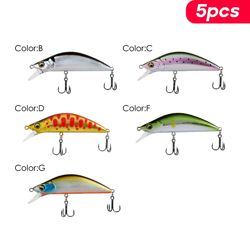 LETOYO 5g 50mm 8g 60mm 1.5-2.5m Depth Sinking Minnow Fishing Lure Artificiali Hard Baits Crankbait Wobblers Trout Bass Lure