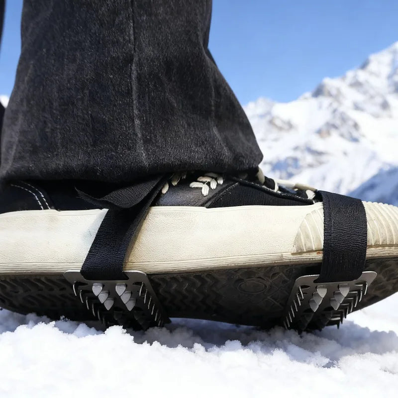 Mens Womens Mountaineering Boots and Shoes Non-slip Hiking Hiking Accessories Stainless Steel Non-slip Ice Claws Snowshoe Spikes