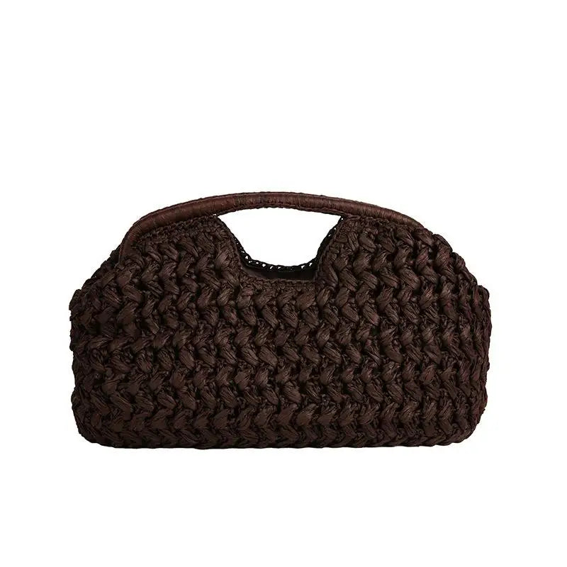 Women's Elegant Fashion Straw Handbag, Versatile Beach Shoulder Bag, Exquisite Woven Underarm & Evening Bags Gift
