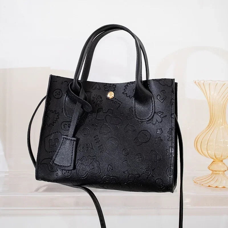 Women's Handbags Ladies PU Leather Shoulder Bag Female Brand Embossed Korean Trends Handbags Women Soft Felt Crossbody Bags