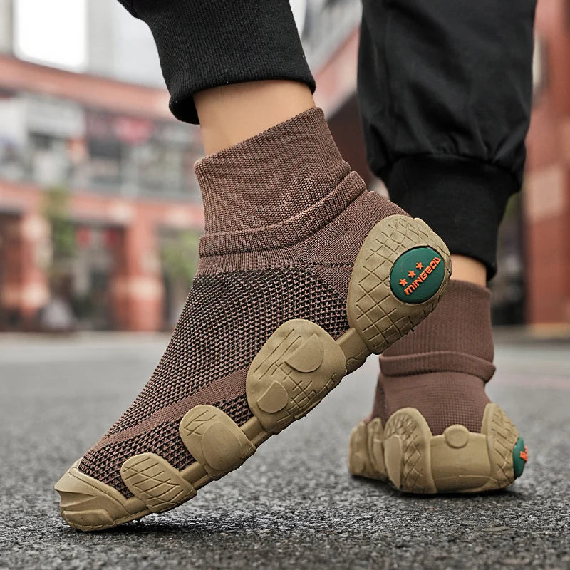 Outdoor Men Short Boots Designer Soft Casual Sneakers Breathbale Mens Socks Shoes Slip-On Flat Lightweight Walking Sport Shoes