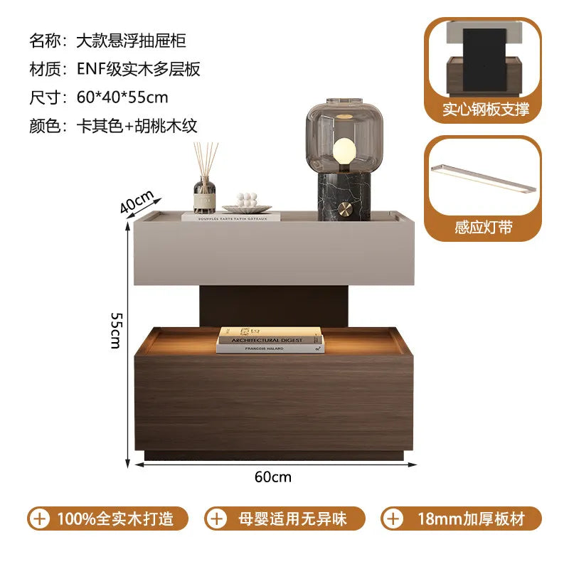 Luxury Decor Bedside Table Coffee Trendy Wood Vanity Living Room Nightstand Space Saving Cabinets Criado Mudo Home Furniture