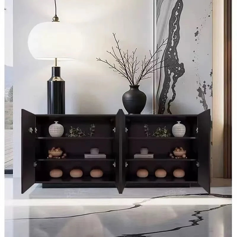 Decor Black Living Room Cabinets Beauty Wooden Apartments Salon Storage Cabinet Luxury French Szafki Do Salonu Furniture Home