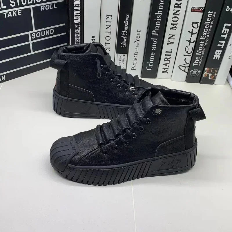 Autumn and Winter Men Boots Increased Boots Lace-up Casual Shoes Board Shoes High Quality Outdoor Boot British Style New