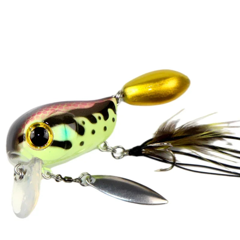Crank Bait 8g 40mm Floating Minnow Fishing Lure Pesca Wobbler Rotating Sequins Stream Freshwater Bass Pike Trout Perch Hard Bait