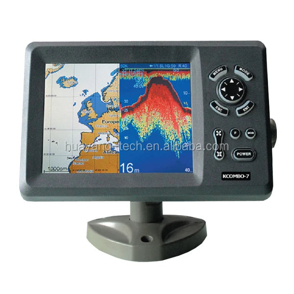 Kcombo-7 7inch ONWA GPS Plotter / Fishfinder Marine Navigation Fishing GPS Satellite Chartplotter and 50/200KHz Transducer