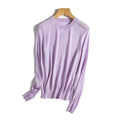 Birdtree, 100% Pure Wool Elegant Thin Sweater, Women O Neck Long Sleeve, Basics Bottom Knit Tops, 2024 Summer New T46840QM