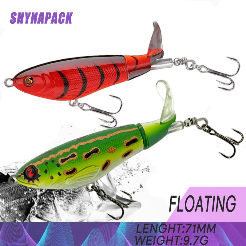 Pesca Topwater Whopper Plopper Popper FIshing Lure 90mm 15g Artificial Bait Hard Plopper Soft Rotating Tail Fishing Tackle Geer