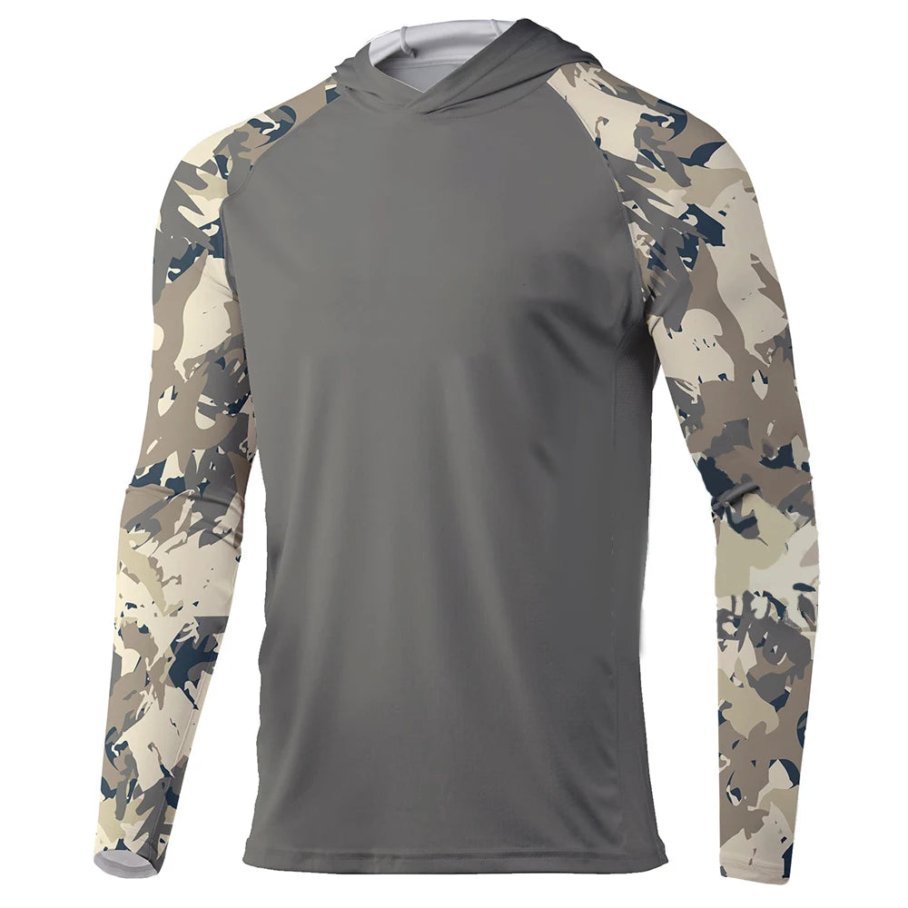 Fishing Hoodie Men Clothes Summer Breathable Long Sleeve Fishing Jersey Sun Protection Camouflage Fishing Shirts