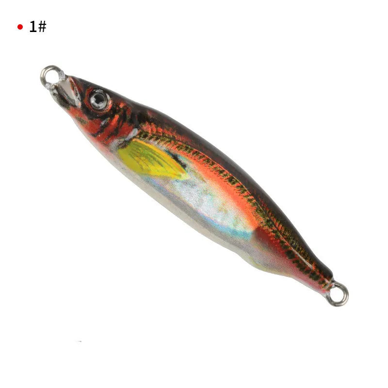 3D Printing Bass Fish 10g-80g Bait Tackle TroutShore Drag Cast Sea Fishing Tuna Slow Jigging Lure Saltwater Hook