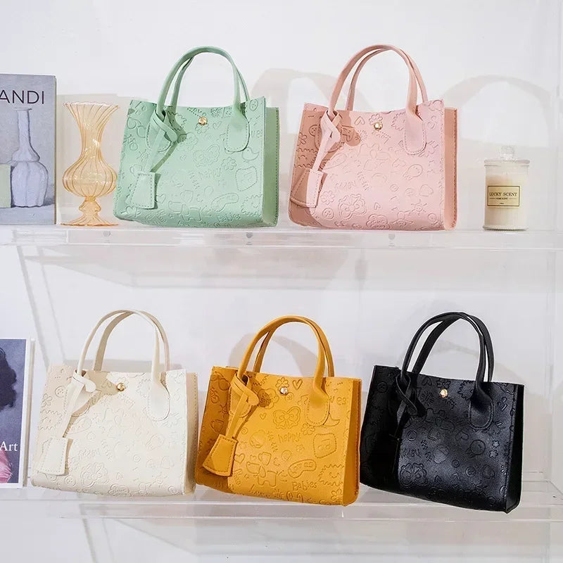 Women's Handbags Ladies PU Leather Shoulder Bag Female Brand Embossed Korean Trends Handbags Women Soft Felt Crossbody Bags