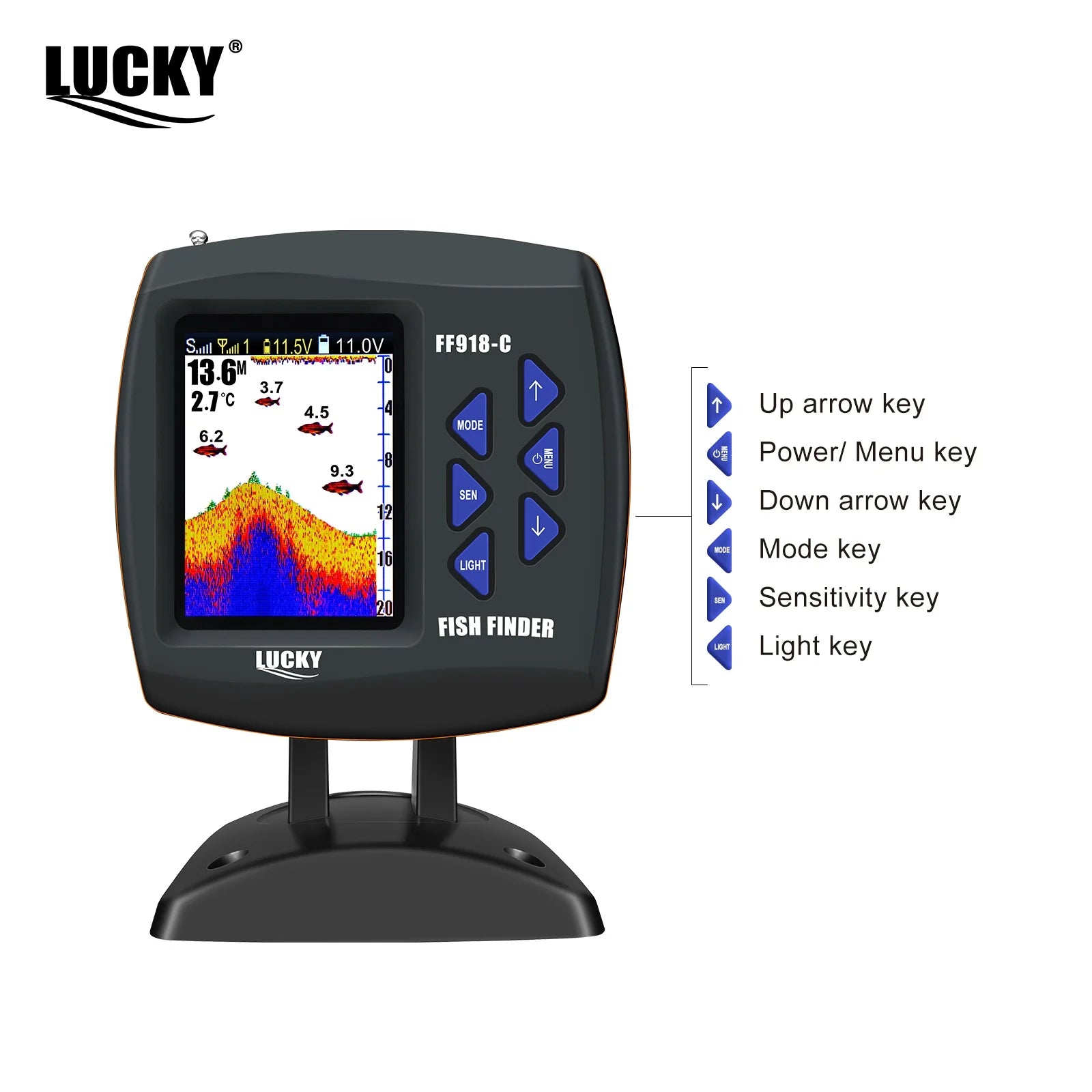LUCKY FF918 Remote Control Bait Boat Fish Finder 3.5" LCD perating range 300m Depth Range 100M Wireless