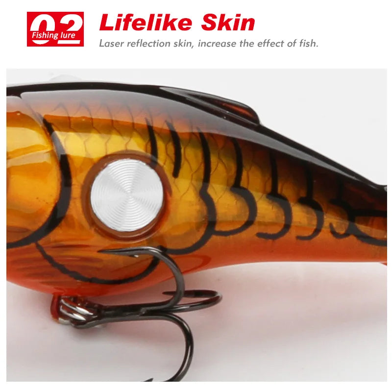 TacklePRO M07 Crankbait Fishing Lure Floating Minnow 50mm 10g 1.8-3.9M 1PC Bait Hard Saltwater Fishing Tackle Deep Diving