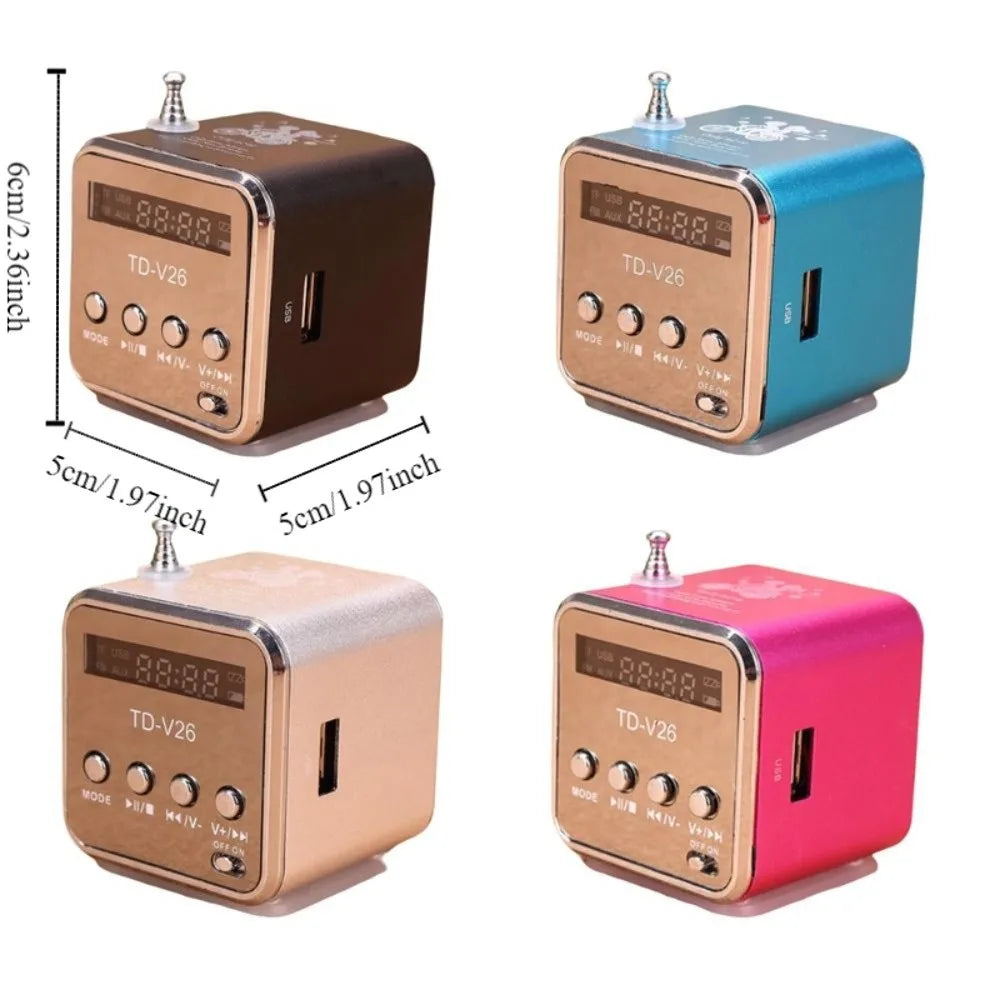 Portable LED Portable Mini FM Radio Clear Sound Mini Digital Radio Stereo Speaker FM Receiver Computer