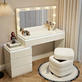 Vanity Table Bedroom Modern Minimalist Solid Wood Makeup Table Headboard Storage Cabinet Chest of Drawers Integrated Set