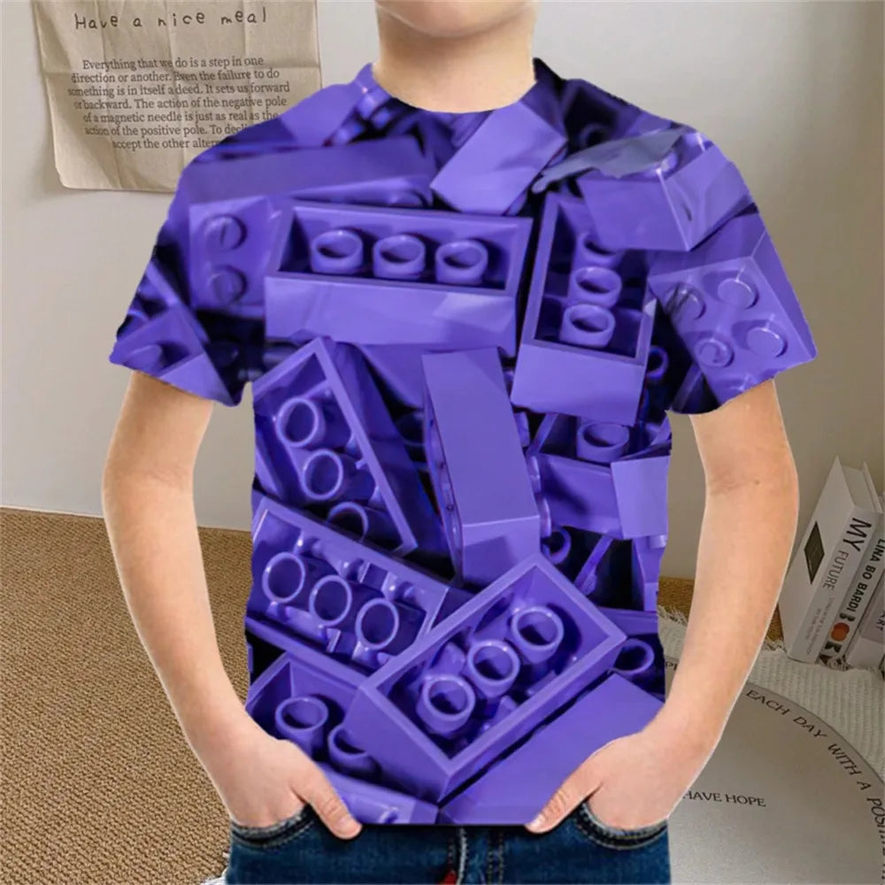 Kids Clothes Colored Particles T-Shirt Boy Girls Children Clothing for Boys Child Top Summer Short Sleeve Casual T-Shirt 7 to 10