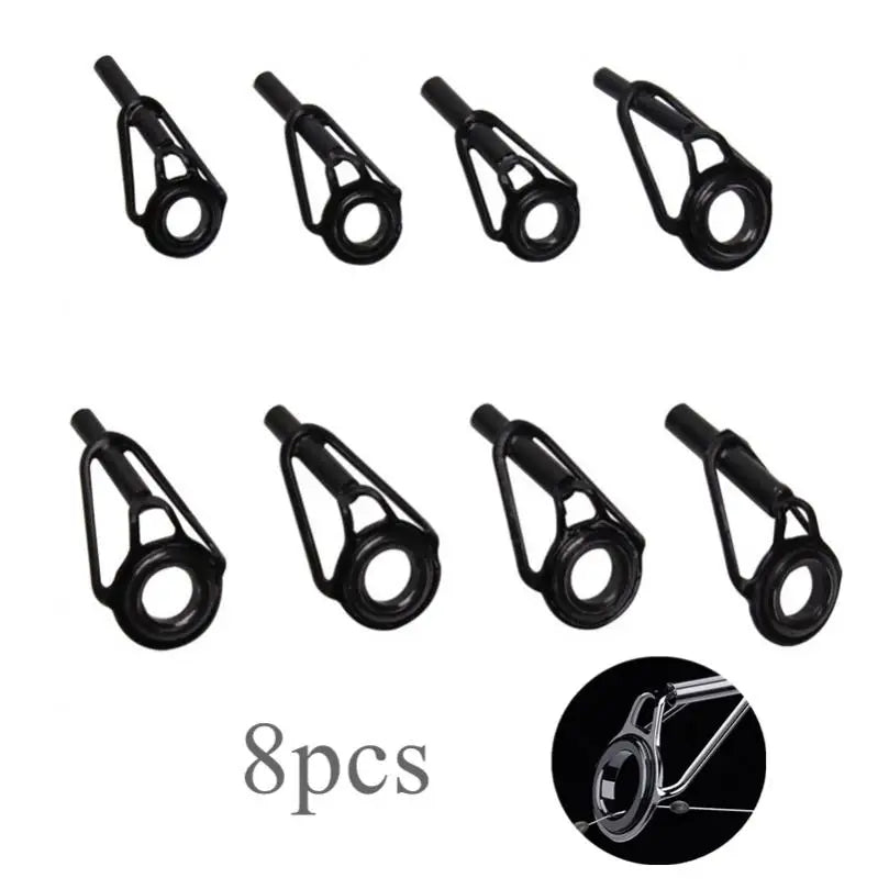8pcs/lot Mixed Sizes Fishing Pole Rings Repair Kits 8 Sizes Stainless Steel & Ceramics Lure Fishing Rod Guides Circle