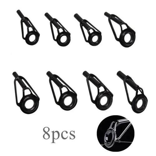 8pcs/lot Mixed Sizes Fishing Pole Rings Repair Kits 8 Sizes Stainless Steel & Ceramics Lure Fishing Rod Guides Circle