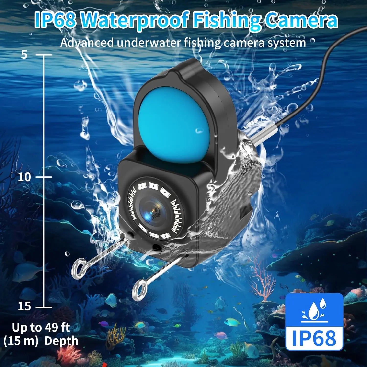 Portable Fish Depth Finder Water Handheld 1080P 4.3 Inch LCD Fish Finder Waterproof Underwater Fishing Camera With Night Vision