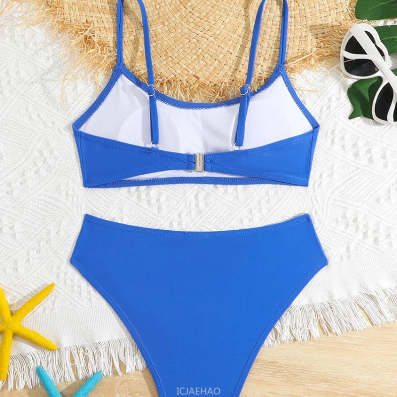 2025 Girl's Two Piece Swimsuit Big Kids Bathing Suits Girls Sport High Waist Bikini Set Bathing Suit Kids Bathing Swimsuit