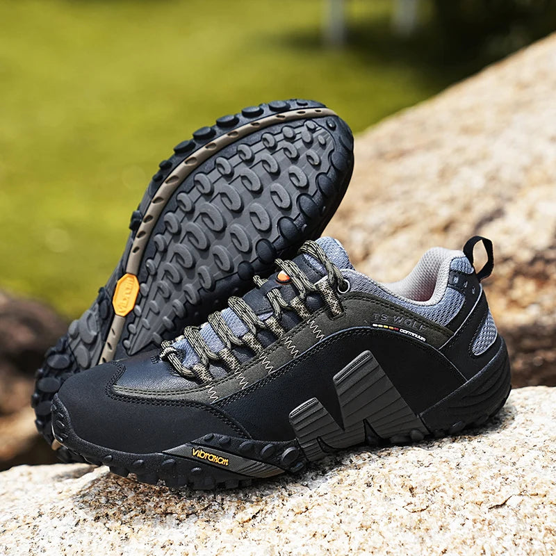 Outdoor Lover Trekking Shoes 2025 Men Waterproof Hiking Shoes Mountain Boots Genuine Leather Woodland Hunting Tactical Shoes
