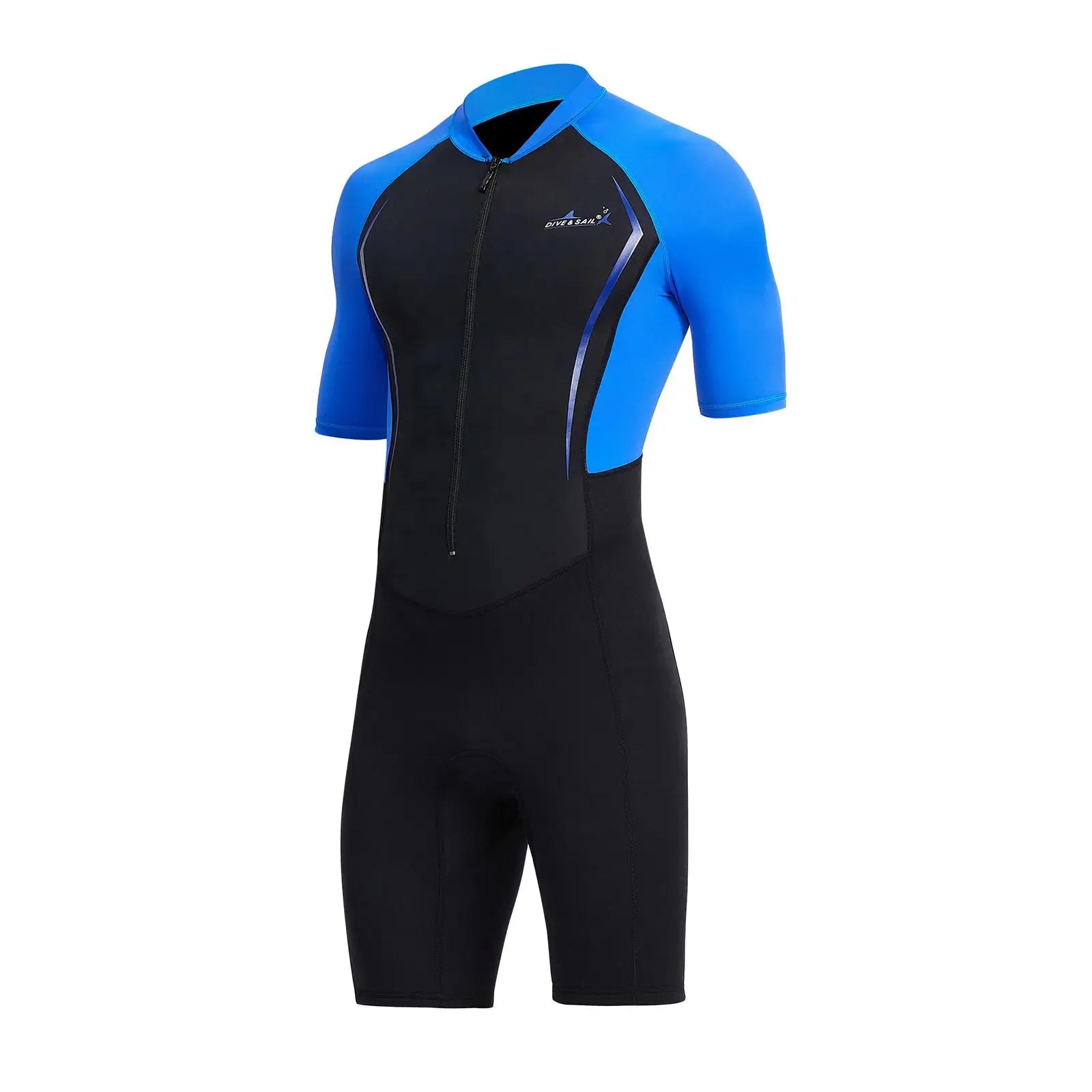 Mens Shorty Wetsuit Sun Protective Short Sleeve Full Body 1.5mm Suit Swimsuit for Diving Surfing Spearfishing Snorkeling