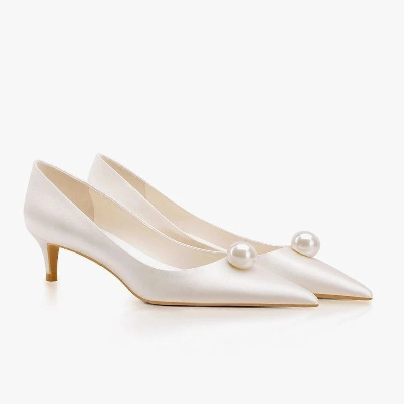 Low-heeled Wedding Shoes for Women 2026 Spring New Slim and Non-tiring Shoes