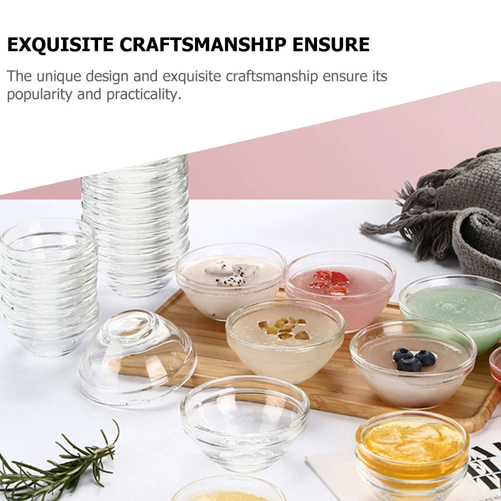 8Pcs Glass Pudding Bowls Safe Healthy Exquisite Craftsmanship Easy Clean Demould Multipurpose Kitchen Gadgets